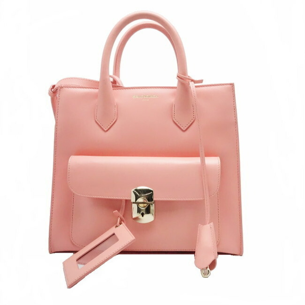 Balenciaga Padlock All Afternoon Bag Handbag Pink Leather